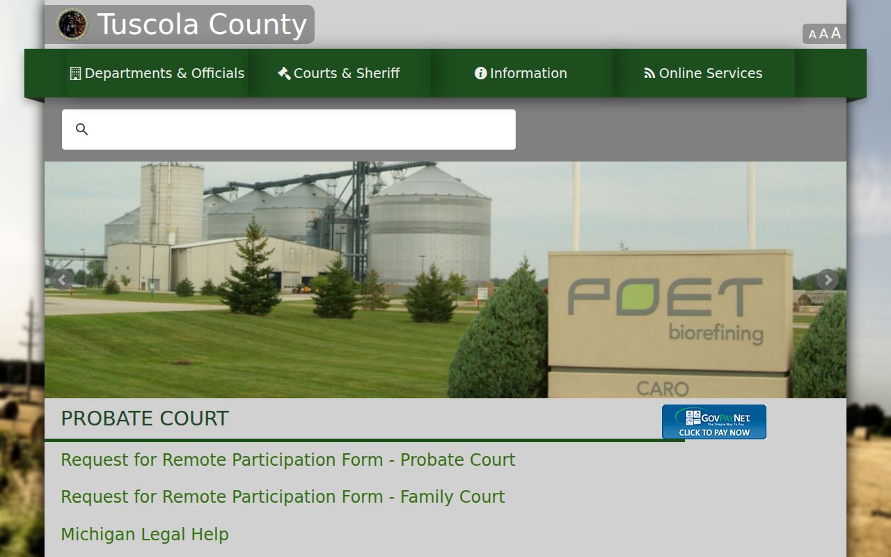 Tuscola County civil and probate court records official Probate Court page