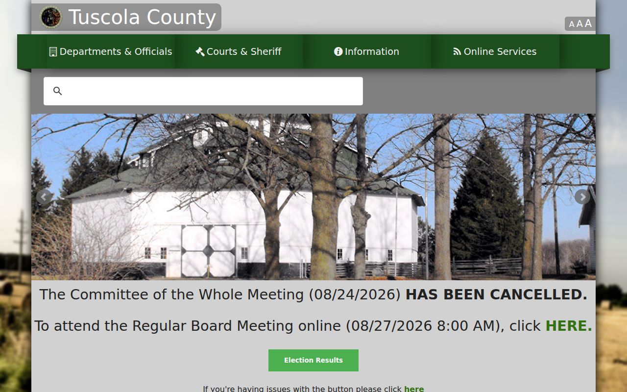 Tuscola County court docket courthouse and county court navigation