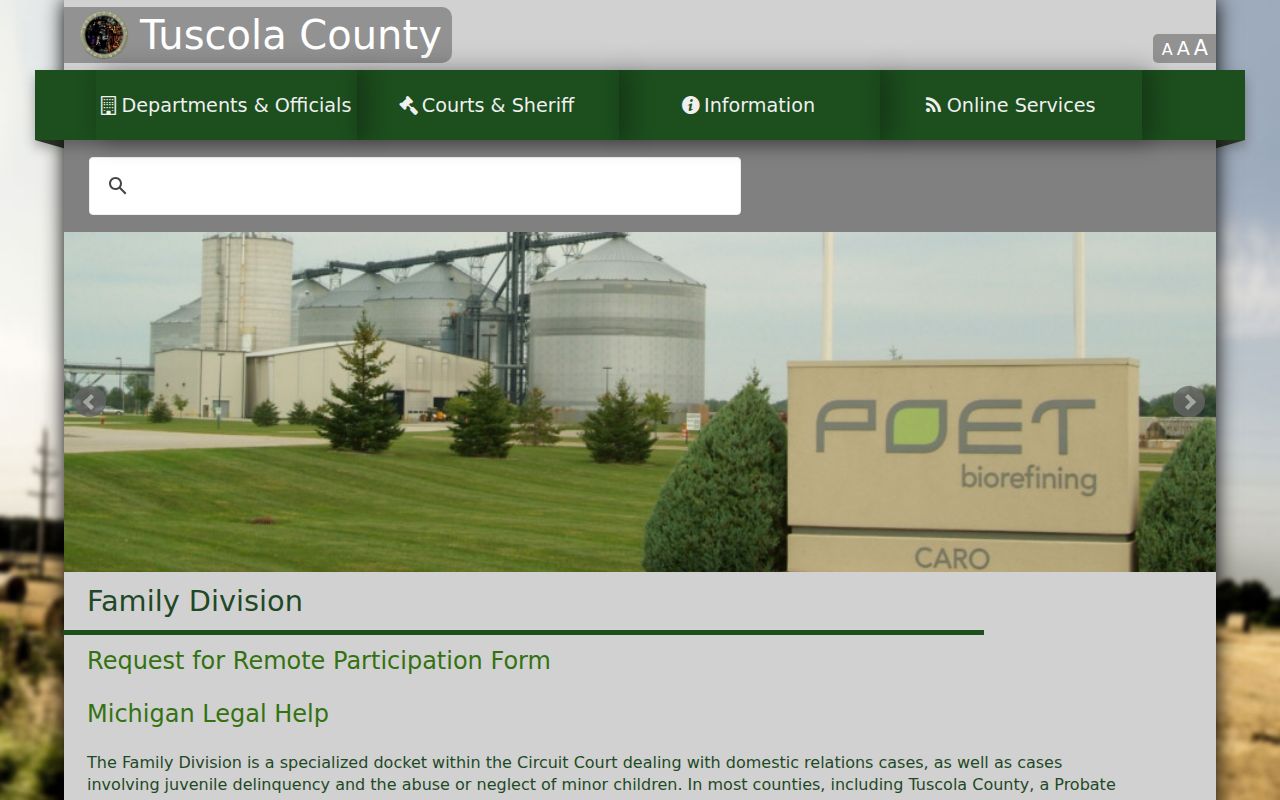 Tuscola County court docket Family Division and Friend of the Court routing